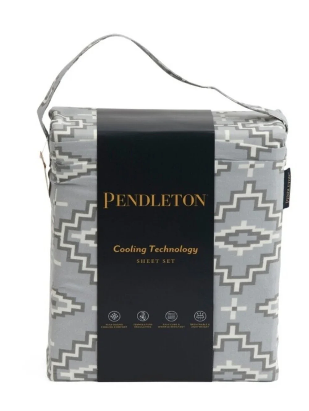 Pendleton Cooling Technology King Sheet Set In Grey Aztec Print